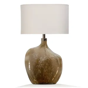 Gold Luster Amber Art Glass Table Lamp