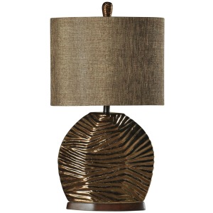 Ceramic Lamp Glazed in Padova Designer Fabric Shade