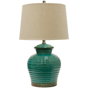 Ribbed Ceramic Ginger Jar Table Lamp