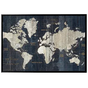 Old World Map Blue