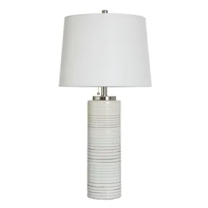 Pastel Turquoise & Warm Gray Transitional Table Lamp