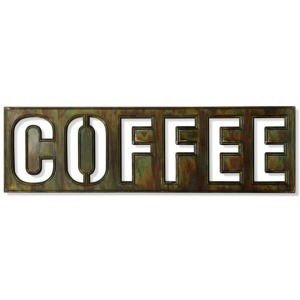 Coffee Bistro Sign Burnished Metal Wall Art