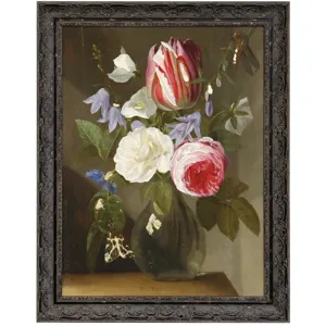 Rase & Tulips in Vase Manufactured Framed Canvas