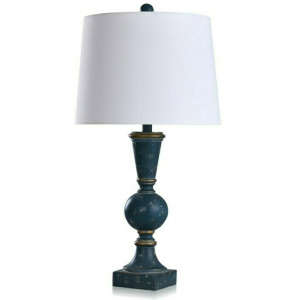 Bordini Blue Distressed Bannister Table Lamp