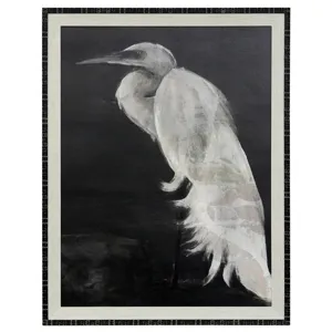 Textured Egret I Framed Print