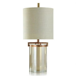 Goldstone Glass and Steel Table Lamp