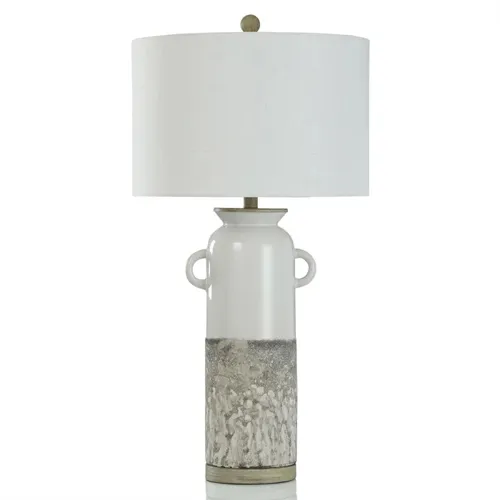 Cynder Grey Table Lamp w/White Rustic Sandy Base