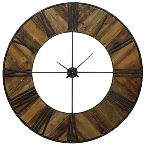 Metal & Wood Wall Clock