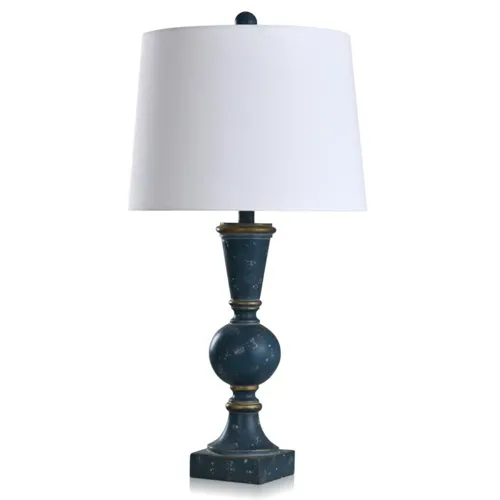 Bordini Blue Distressed Bannister Table Lamp