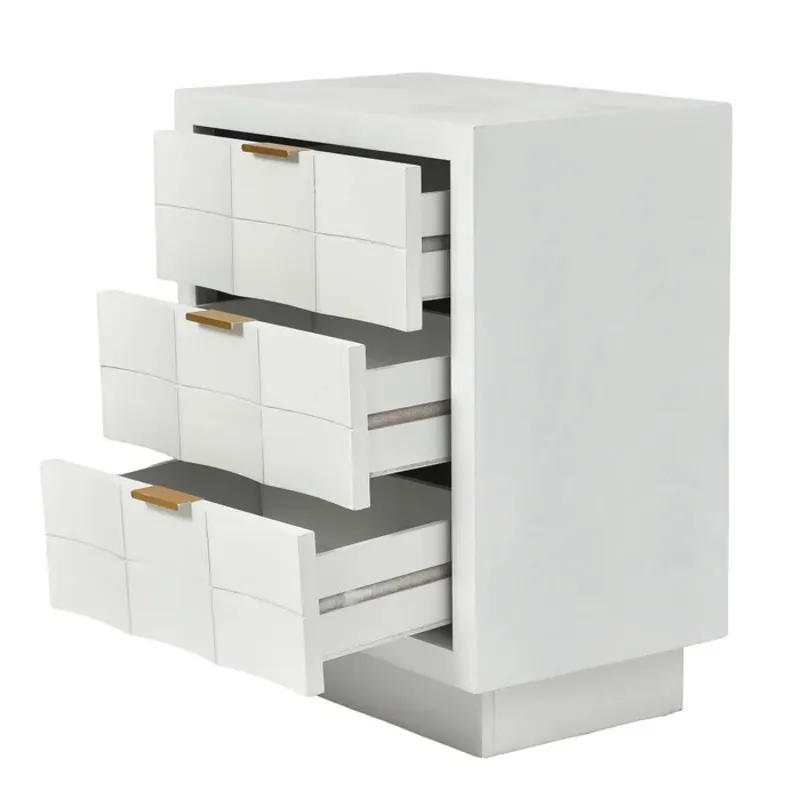 White 3 Drawer Wooden Table