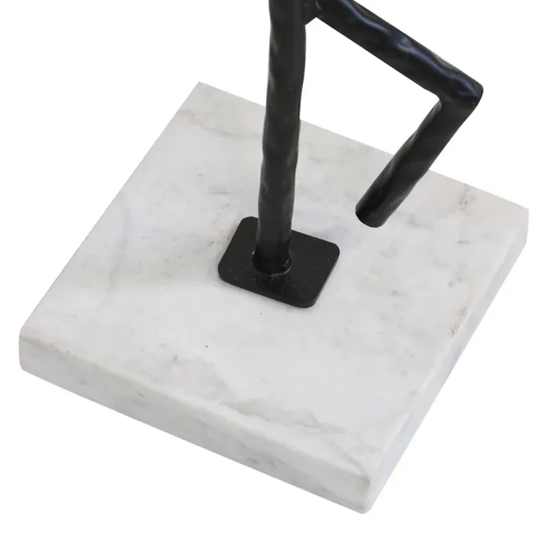 Aluminum &amp; Marble Runner Drink Table