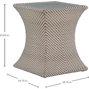 Bari N-Dura Resin Wicker Outdoor Round Square End Table