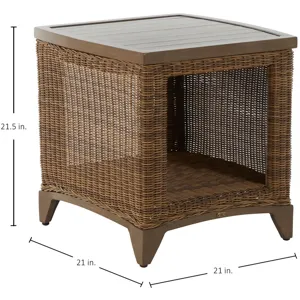 Astoria Wicker Square Outdoor End Table 21 in. W x 21.5 in. H