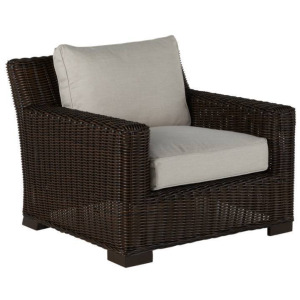 Rustic Woven Lounge Chair w/Cushion - Black Walnut Woven