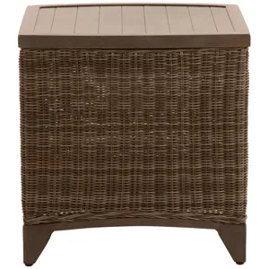 Astoria Wicker Square Outdoor End Table 21 in. W x 21.5 in. H