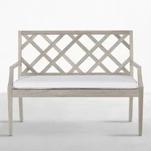Haley Teak Outdoor Latticework Bench 48 in.