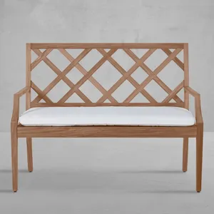 Haley Teak Outdoor Latticework Bench 48 in.