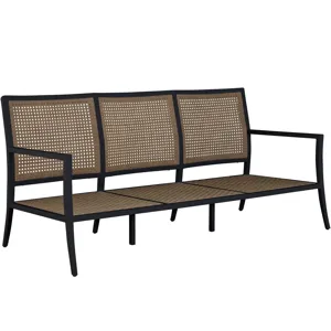 Bermuda Aluminum and Cane Sofa