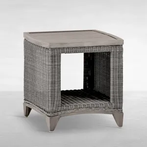 Astoria Wicker Square Outdoor End Table 21 in. W x 21.5 in. H