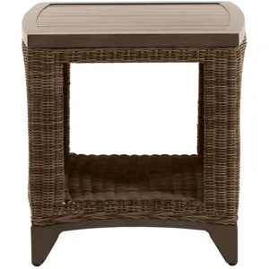 Astoria Wicker Square Outdoor End Table 21 in. W x 21.5 in. H