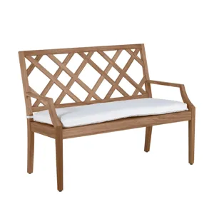Haley Teak Outdoor Latticework Bench 48 in.