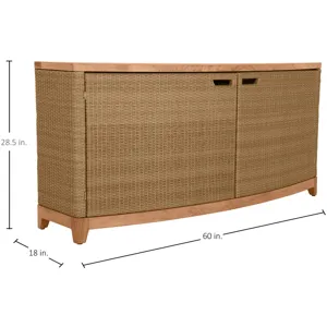 Chesapeake N-Dura Resin Wicker Outdoor Console 4 Shelves