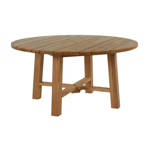 Paige Teak Round Dining Table - Natural Teak