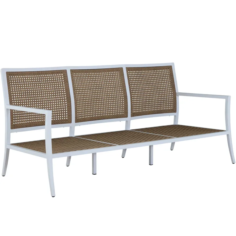 Bermuda Aluminum and Cane Sofa