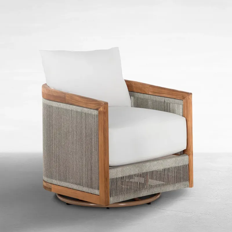 Avalon Teak Outdoor Swivel Lounge