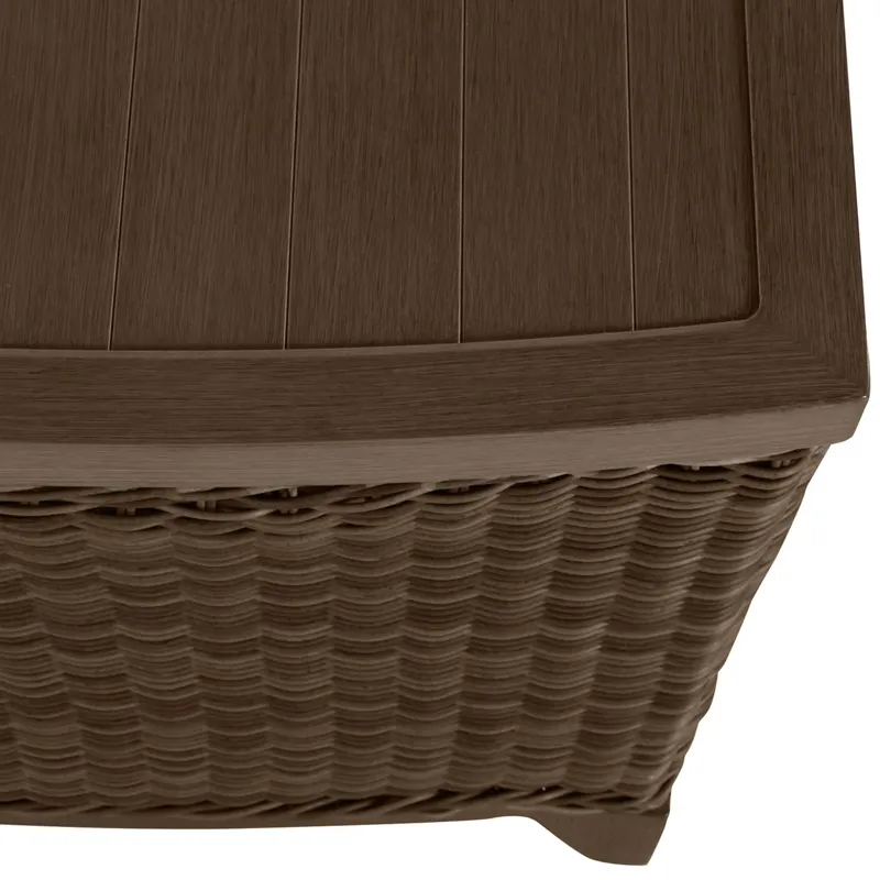 Astoria Wicker Square Outdoor End Table 21 in. W x 21.5 in. H