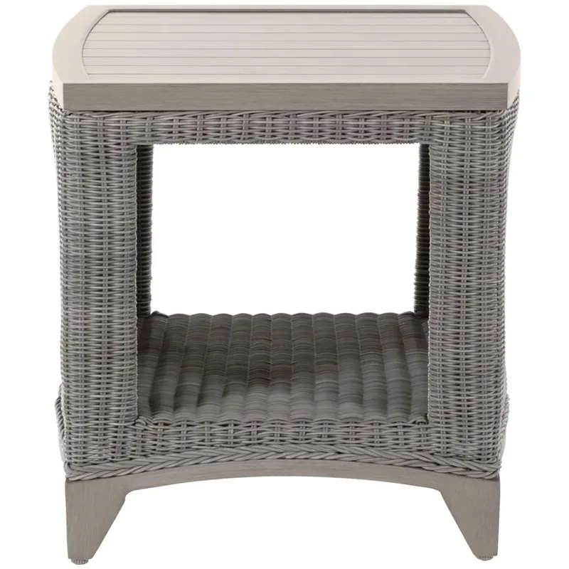 Astoria Wicker Square Outdoor End Table 21 in. W x 21.5 in. H