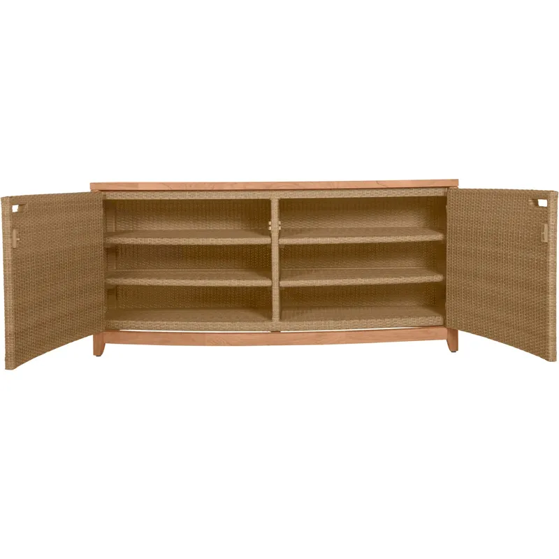 Chesapeake N-Dura Resin Wicker Outdoor Console 4 Shelves