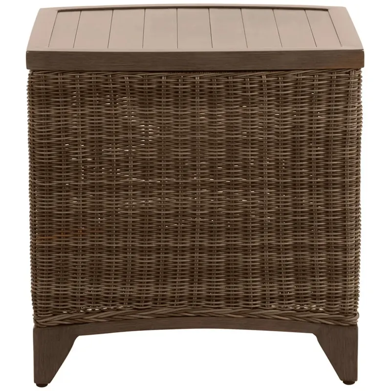 Astoria Wicker Square Outdoor End Table 21 in. W x 21.5 in. H