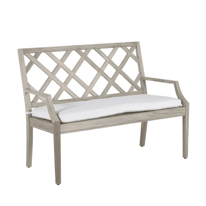Haley Teak Outdoor Latticework Bench 48 in.