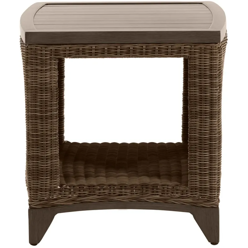 Astoria Wicker Square Outdoor End Table 21 in. W x 21.5 in. H