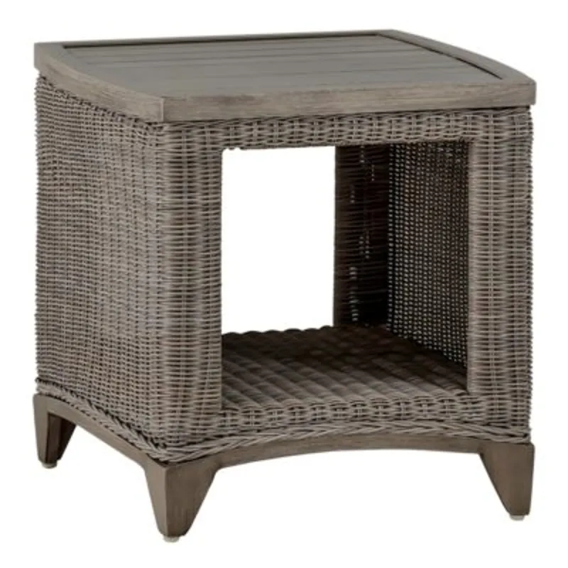 Astoria Wicker Square Outdoor End Table 21 in. W x 21.5 in. H
