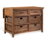Mossy Oak Kitchen Island Table w/ 13" Folding Leaf