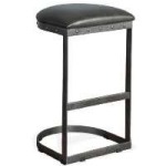 30"H Metal Stool w/ Black Cushion Seat