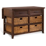 Mossy Oak Kitchen Island Table w/ 13" Folding Leaf