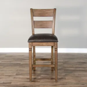 DOE VALLEY 30"H Ladderback Barstool, Cushion Seat