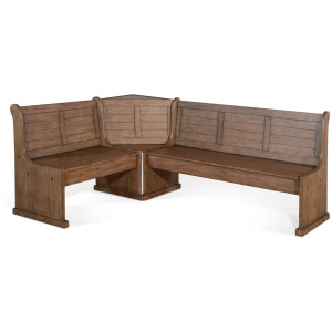 DOE VALLEY BF Nook Long Bench & Corner Back, Wood Seat
