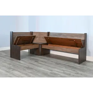 BOISE Long Bench & Corner Back, Wood Seat