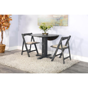 MARINA Black Sand Drop Leaf Table