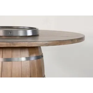 DOE VALLEY Round Pub Table w/ Wine Barrel Base