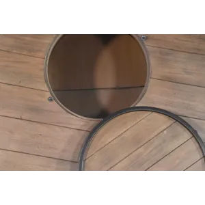 DOE VALLEY Round Pub Table w/ Wine Barrel Base