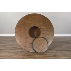 DOE VALLEY Round Pub Table w/ Wine Barrel Base