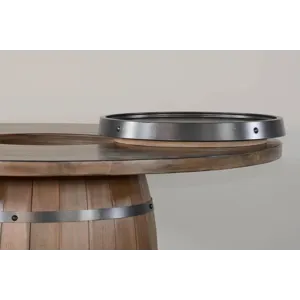 DOE VALLEY Round Pub Table w/ Wine Barrel Base