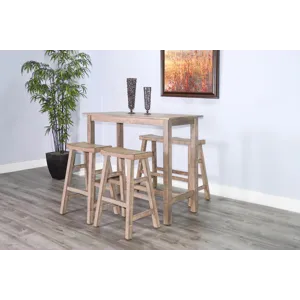 MARINA Beach Pebble 30"H Saddle Seat Stool, Wood Seat