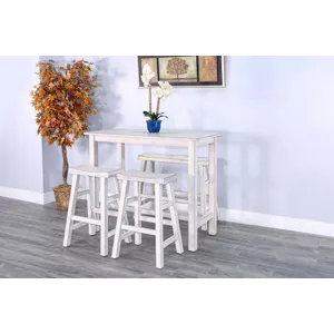 MARINA White Sand 30"H Saddle Seat Stool, Wood Seat