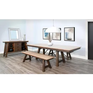 Boulder Dining Bench, Wood Seat